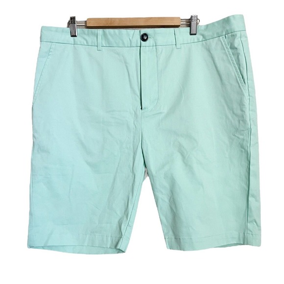Elevenparis Mens NWT Stretch Cotton Chino Shorts Subtle Green Aqua Sz 36 - Picture 2 of 6